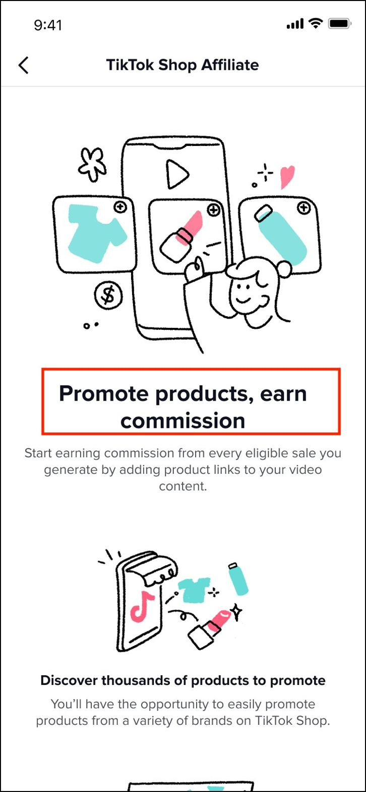 Affiliate onboarding — Promote products, earn commission
