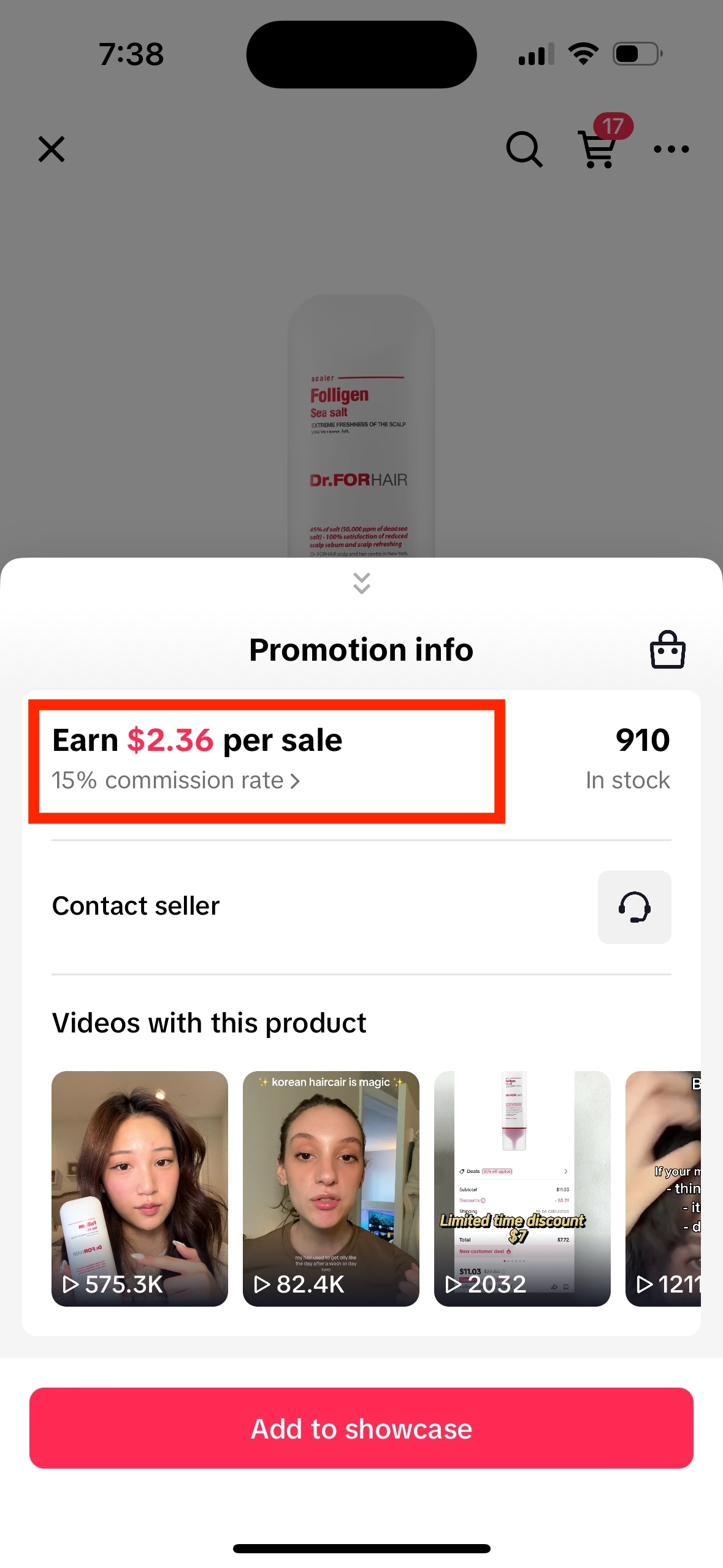 Product detail — Earn $2.36 per sale