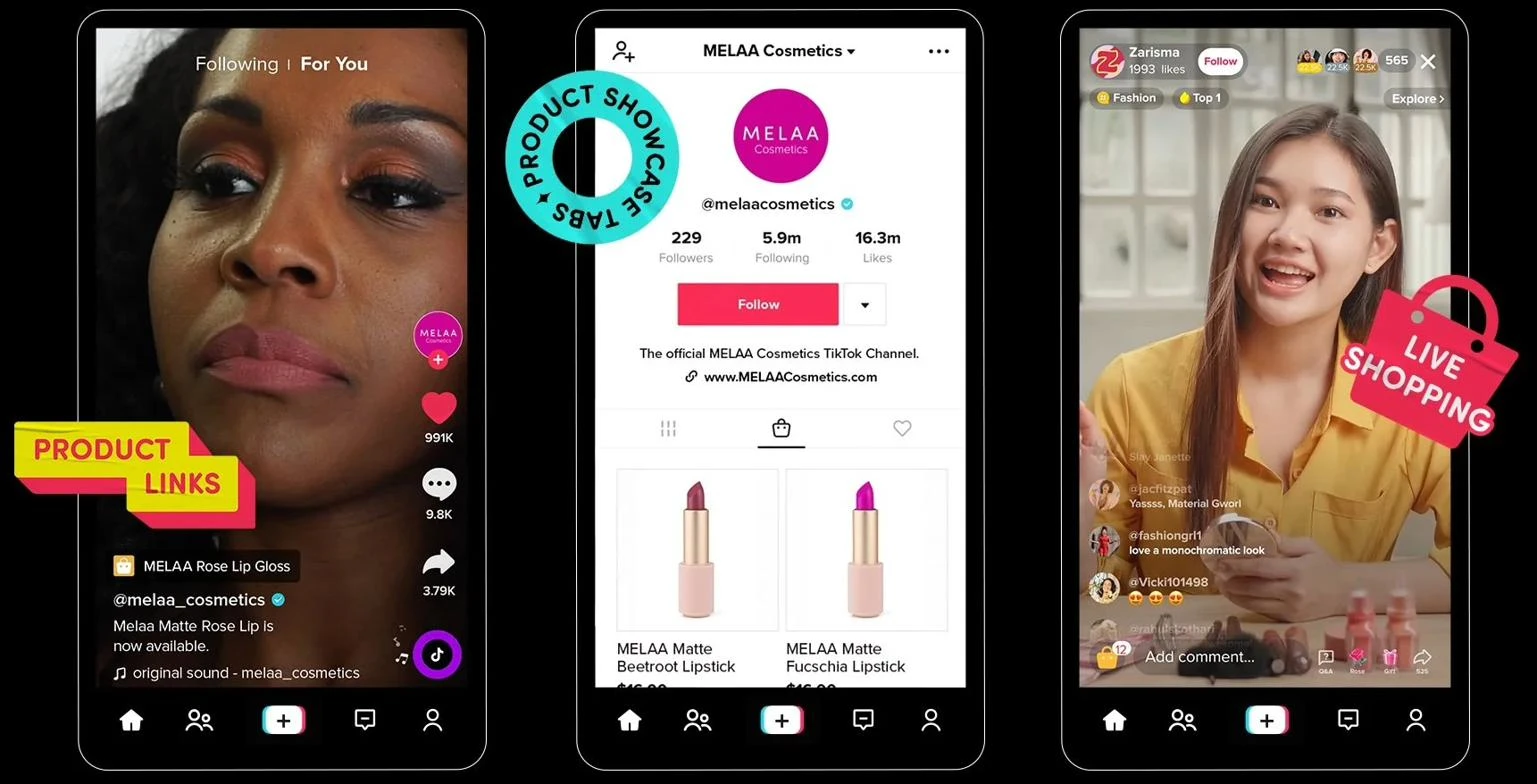 TikTok Shop — Product Links, Product Showcase Tabs, and LIVE Shopping