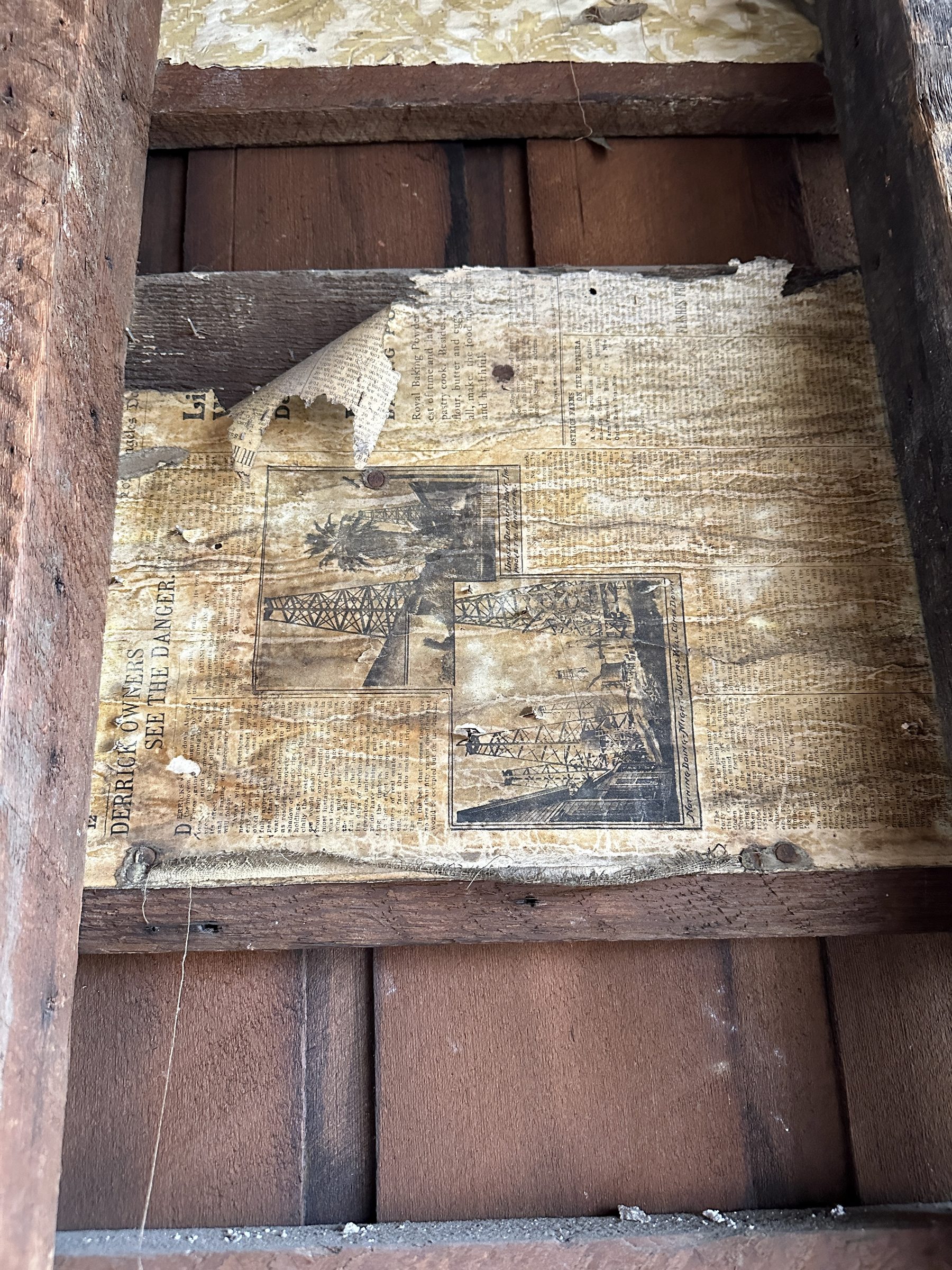 Newspaper from 1902 found inside the walls during demolition