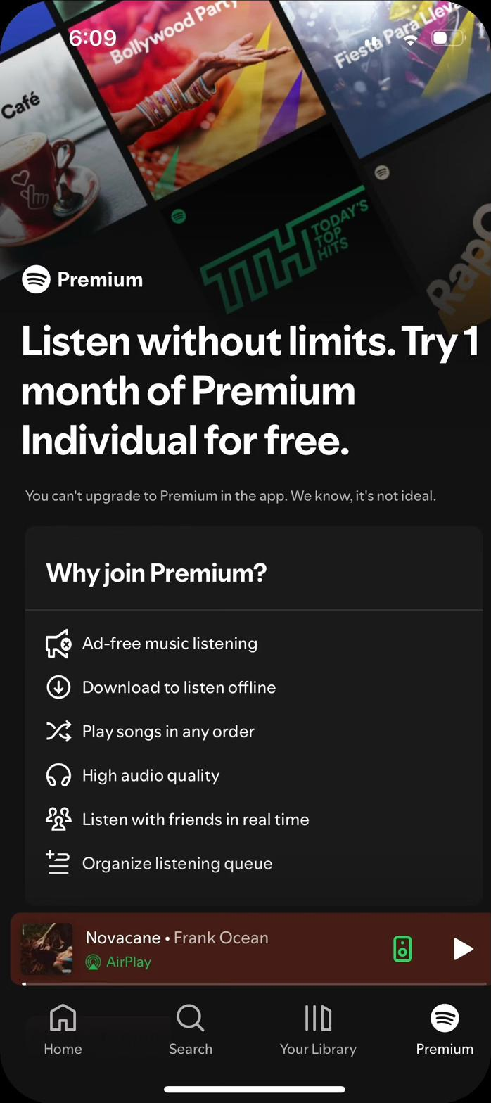 Premium tab hero with disclaimer text